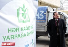 Bakıda "Hər kağızı bir yarpağa dəyişək" layihəsi çərçivəsində kütləvi aksiyaya start verilib (FOTO)