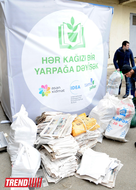 Bakıda "Hər kağızı bir yarpağa dəyişək" layihəsi çərçivəsində kütləvi aksiyaya start verilib (FOTO)