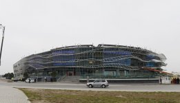 Prezident İlham Əliyev və xanımı Bakıda Milli Gimnastika Arenasında tikinti işlərinin gedişi ilə tanış olublar (FOTO)
