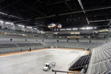 Prezident İlham Əliyev və xanımı Bakıda Milli Gimnastika Arenasında tikinti işlərinin gedişi ilə tanış olublar (FOTO)