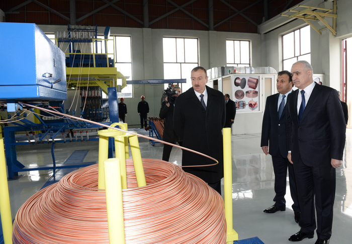 Azərbaycanın ikinci sənaye mərkəzində mis emalı zavodu fəaliyyətə başlayıb (FOTO)