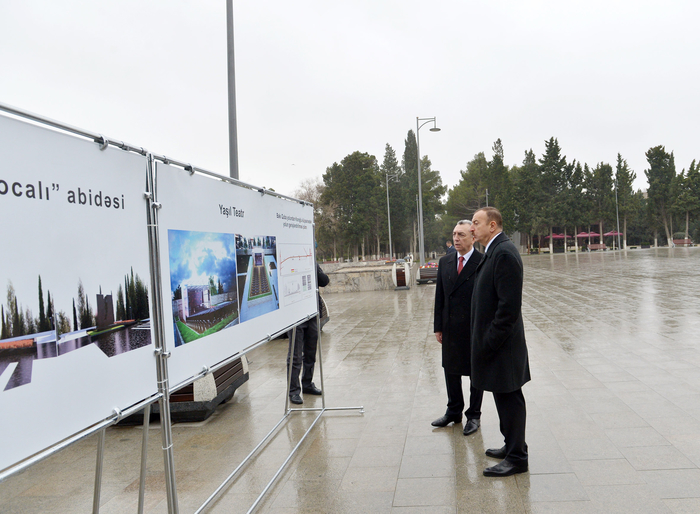 İlham Əliyev Sumqayıtdakı Nəsimi adına şəhər mədəniyyət və istirahət parkında yenidənqurma işləri ilə tanış olub (FOTO)