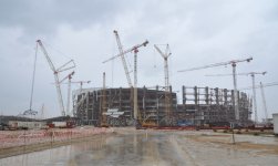 Prezident İlham Əliyev Bakı Olimpiya Stadionunda tikinti işlərinin gedişi ilə tanış olub (FOTO)