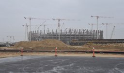 Prezident İlham Əliyev Bakı Olimpiya Stadionunda tikinti işlərinin gedişi ilə tanış olub (FOTO)