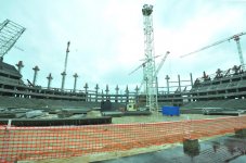 Prezident İlham Əliyev Bakı Olimpiya Stadionunda tikinti işlərinin gedişi ilə tanış olub (FOTO)