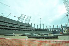 Prezident İlham Əliyev Bakı Olimpiya Stadionunda tikinti işlərinin gedişi ilə tanış olub (FOTO)