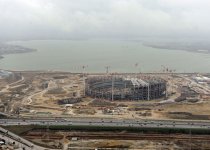 Prezident İlham Əliyev Bakı Olimpiya Stadionunda tikinti işlərinin gedişi ilə tanış olub (FOTO)