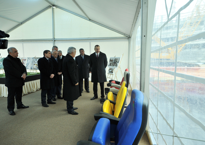 Prezident İlham Əliyev Bakı Olimpiya Stadionunda tikinti işlərinin gedişi ilə tanış olub (FOTO)