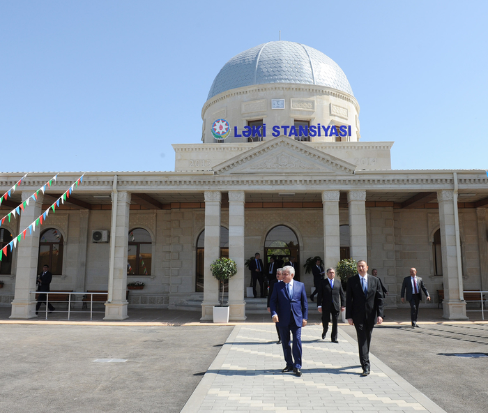 Ağdaşda Ləki dəmir yolu vağzalının yeni binasının açılışı olub (FOTO)