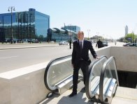 Prezident İlham Əliyev Heydər Əliyev prospektində avtomobillər və piyadalar üçün yeni tikilmiş yeraltı keçidin açılışında iştirak edib  (FOTO)