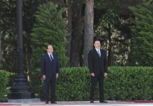Fransa Prezidenti Fransua Ollandın rəsmi qarşılanma mərasimi olub (FOTO)