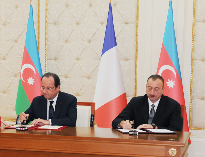 Azərbaycan və Fransa arasında 7 sənəd imzalanıb (ƏLAVƏ OLUNUB) (FOTO)