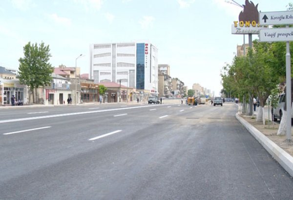 Bakının Həsən Əliyev küçəsində aparılan təmir işləri başa çatıb (FOTO)