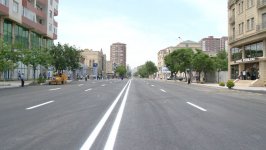 Bakının Həsən Əliyev küçəsində aparılan təmir işləri başa çatıb (FOTO)