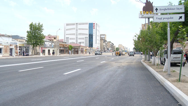 Bakının Həsən Əliyev küçəsində aparılan təmir işləri başa çatıb (FOTO)