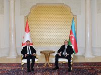 Azərbaycan və İsveçrə prezidentlərinin təkbətək görüşü olub (FOTO)