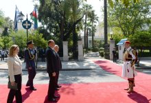 Azərbaycan Prezidenti İlham Əliyevin Afinada rəsmi qarşılanma mərasimi olub (FOTO)