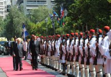 Azərbaycan Prezidenti İlham Əliyevin Afinada rəsmi qarşılanma mərasimi olub (FOTO)