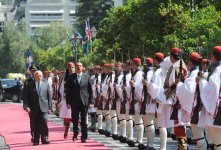 Azərbaycan Prezidenti İlham Əliyevin Afinada rəsmi qarşılanma mərasimi olub (FOTO)