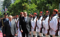 Azərbaycan Prezidenti İlham Əliyevin Afinada rəsmi qarşılanma mərasimi olub (FOTO)
