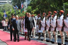 Azərbaycan Prezidenti İlham Əliyevin Afinada rəsmi qarşılanma mərasimi olub (FOTO)