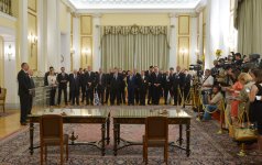 Azərbaycan və Yunanıstan prezidentləri mətbuata bəyanatlarla çıxış ediblər (FOTO)