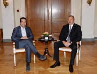 Prezident İlham Əliyev Yunanıstan parlamentində əsas müxalifət olan Demokratik Solçular Birliyinin lideri Aleksis Tsipras ilə görüşüb (FOTO)