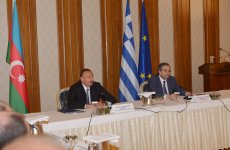 Azərbaycan Prezidenti İlham Əliyevin və Yunanıstanın Baş naziri Antonis Samarasın yüksək səviyyəli iş adamları ilə görüşü olub (FOTO)