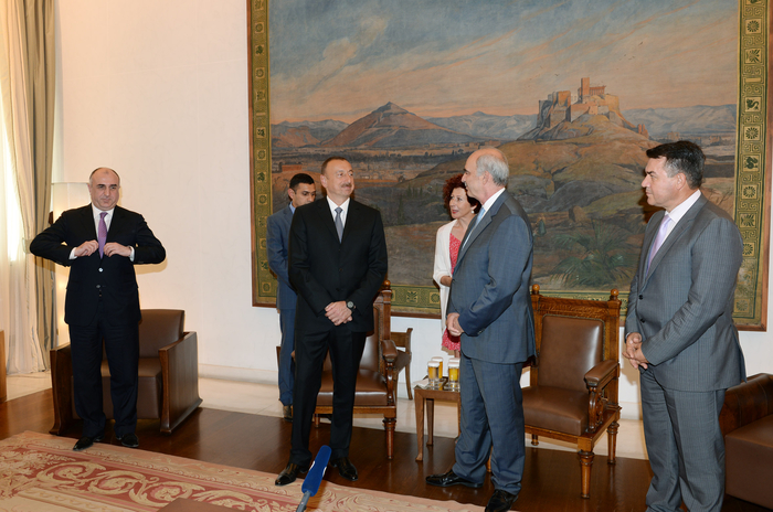 Prezident İlham Əliyev Yunanıstan parlamentinin sədri Vanqelis Meimarakis ilə görüşüb (FOTO)