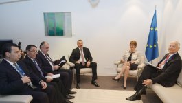 Prezident İlham Əliyev Strasburqda AŞ PA sədri, AŞ-nin katibi və İnsan Hüquqları üzrə Avropa Məhkəməsinin sədri ilə görüşüb (FOTO)
