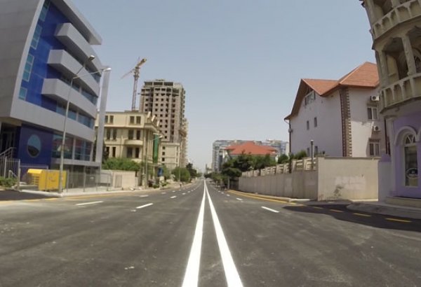 Bakının Həsən Əliyev küçəsində mərhələlərlə aparılan yenidənma işləri başa çatdı