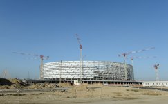 Prezident İlham Əliyev Bakı Olimpiya Stadionunda tikinti işlərinin gedişi ilə tanış olub (FOTO)