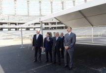Prezident İlham Əliyev Bakı Olimpiya Stadionunda tikinti işlərinin gedişi ilə tanış olub (FOTO)