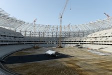Prezident İlham Əliyev Bakı Olimpiya Stadionunda tikinti işlərinin gedişi ilə tanış olub (FOTO)