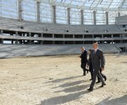 Prezident İlham Əliyev Bakı Olimpiya Stadionunda tikinti işlərinin gedişi ilə tanış olub (FOTO)