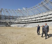 Prezident İlham Əliyev Bakı Olimpiya Stadionunda tikinti işlərinin gedişi ilə tanış olub (FOTO)