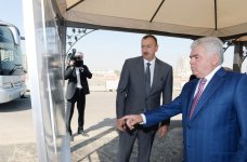 Prezident İlham Əliyev Bakı Olimpiya Stadionu ətrafında inşası davam etdirilən yol-nəqliyyat infrastrukturunun tikintisi ilə tanış olub (FOTO)