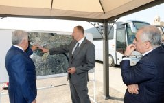 Prezident İlham Əliyev Bakı Olimpiya Stadionu ətrafında inşası davam etdirilən yol-nəqliyyat infrastrukturunun tikintisi ilə tanış olub (FOTO)