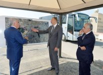 Prezident İlham Əliyev Bakı Olimpiya Stadionu ətrafında inşası davam etdirilən yol-nəqliyyat infrastrukturunun tikintisi ilə tanış olub (FOTO)