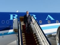 Prezident İlham Əliyev Rusiya Federasiyasına işgüzar səfərə gəlib (FOTO)