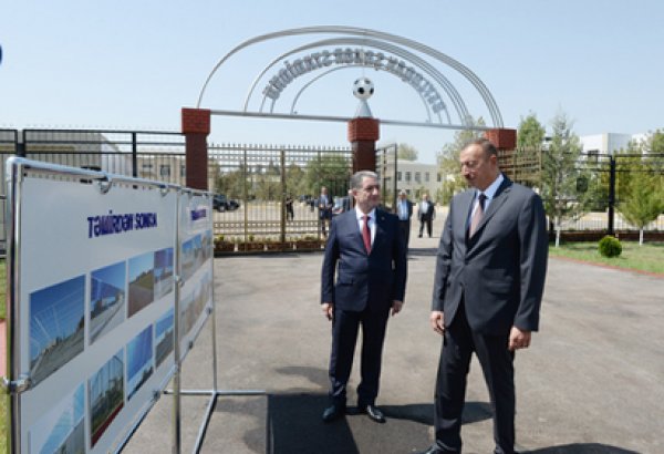 Beyləqanda Mərkəzi Şəhər Stadionu əsaslı təmir və yenidənqurmadan sonra istifadəyə verilib (FOTO)