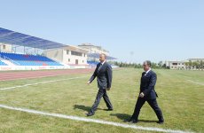 Beyləqanda Mərkəzi Şəhər Stadionu əsaslı təmir və yenidənqurmadan sonra istifadəyə verilib (FOTO)