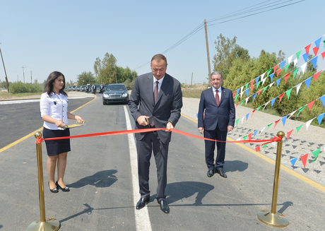 Beyləqanda Birinci Şahsevən-Əhmədli-Dünyamalılar kəndlərini birləşdirən avtomobil yolu istifadəyə verilib (FOTO)