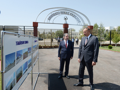 Beyləqanda Mərkəzi Şəhər Stadionu əsaslı təmir və yenidənqurmadan sonra istifadəyə verilib (FOTO)