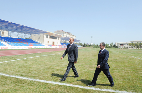 Beyləqanda Mərkəzi Şəhər Stadionu əsaslı təmir və yenidənqurmadan sonra istifadəyə verilib (FOTO)