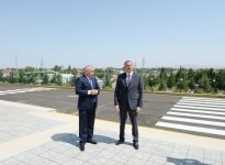 Azərbaycan Prezidenti Horadiz şəhərində Bayraq Meydanında yaradılan şəraitlə tanış olub (FOTO)