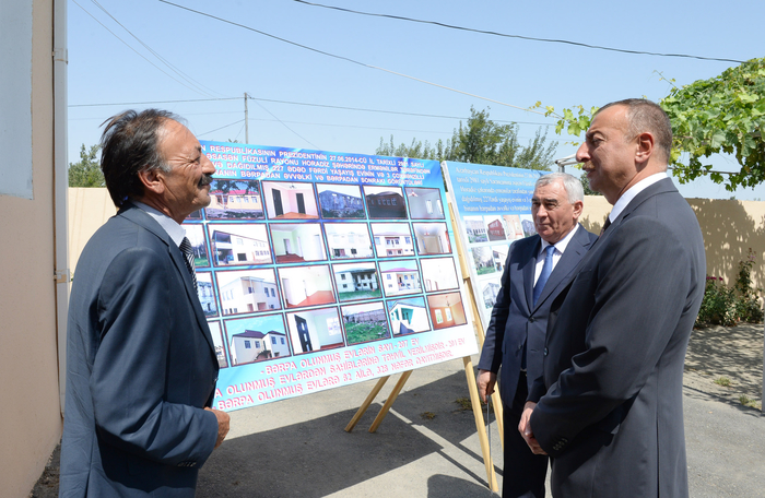 Prezident İlham Əliyev Horadizdə işğal zamanı dağıdılmış evlərin və çoxmənzilli binaların bərpasından sonra istifadəyə verilməsi mərasimində iştirak edib (FOTO)