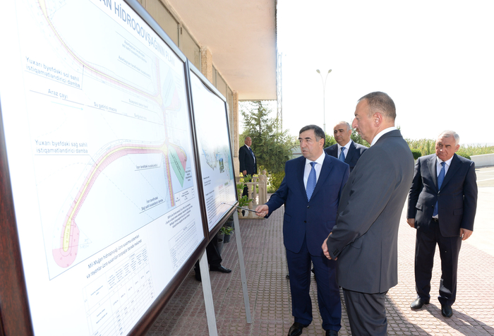 Prezident İlham Əliyev Füzulidə Mil-Muğan hidroqovşağının fəaliyyəti ilə tanış olub  (FOTO)