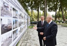 İlham Əliyev İsmayıllı Rayon İcra Hakimiyyətinin inzibati binasında əsaslı yenidənqurma işlərindən sonra yaradılan şəraitlə tanış olub (FOTO)