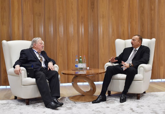 Prezident İlham Əliyev Latviya, Litva və Xorvatiyanın sabiq prezidentlərini qəbul edib (FOTO)